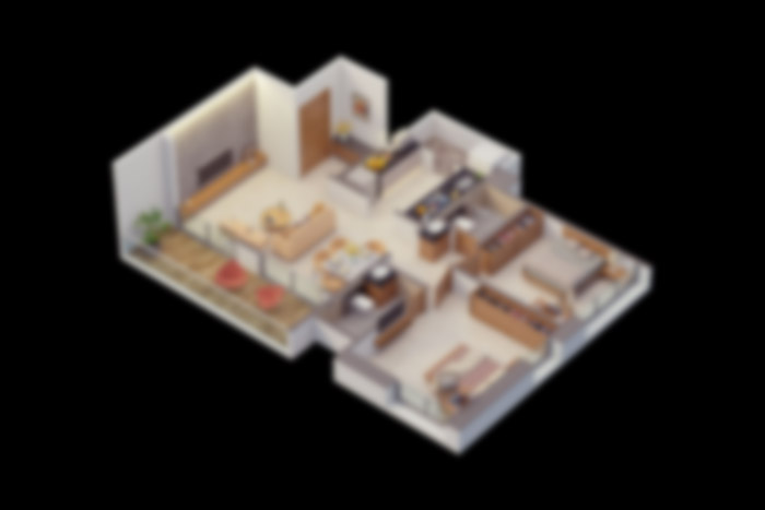 Kumar Parc Residences 2 BHK floor plan